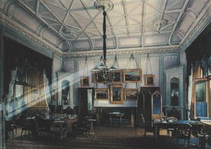 Blue Study of Emperor Alexander II (1818-81) i Farm Palace, 1860 (wc på papir) av Eduard Hau