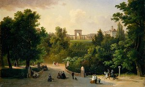 Utsikt fra Karlsaue-hagen til Friedrichsplatz av Eduard Stiegel