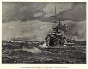 The Imperial Tour, HMS Ophir, eskortert av HMS Juno og HMS St George, i Det indiske hav