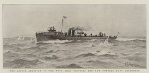 Det siste tillegget til vår marine, HMS Havock, den nye torpedobåtdestroyeren