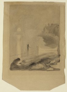 En båt knyttet til en brygge av Edvard Munch