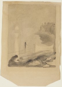 En båt knyttet til en brygge, 1892 av Edvard Munch