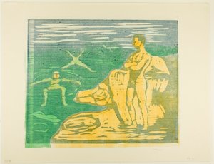 Gutter som bader av Edvard Munch