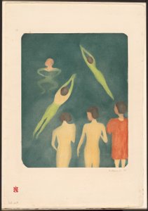 Gutter som bader av Edvard Munch