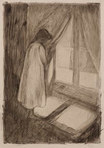 Jenta ved vinduet. 1894 av Edvard Munch