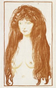 Die Sünde (Mädchen mit rotem Haar und grünen Augen) av Edvard Munch