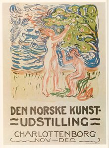 Edvard Munch: «Den norske kunstutstillingen, Charlottenborg» (litografi) av Edvard Munch