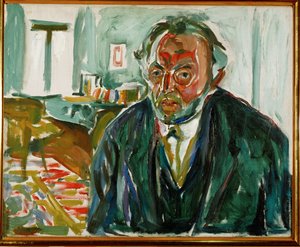 Edvard Munch, selvportrett etter spanskesyken (olje på lerret) av Edvard Munch