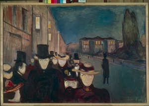 Kveld på Karl Johan av Edvard Munch