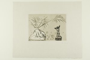 Interiør med skulpturer av Edvard Munch
