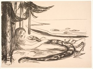 Kvinnen og slangen av Edvard Munch