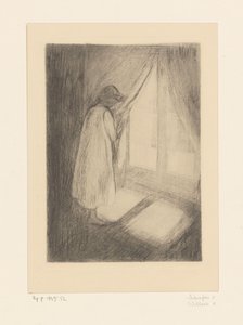 Jente i nattkjole ved et vindu The Girl by the Window (original tittel) av Edvard Munch