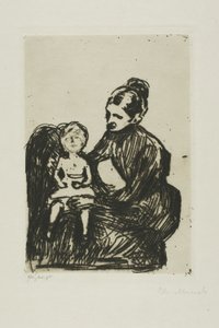 Sykepleier med gutt/moren og det gråtende barnet av Edvard Munch