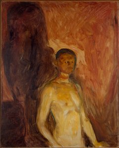 Self Portrait in Hell Painting by Edvard Munch (1863-1944) 1895 approx. Sun. 81,5x65,5 cm Oslo, Kommunes Kunstsamlinger Munch-Museet (Musee Munch) av Edvard Munch