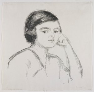 Ung kvinne med hånden på kinnet av Edvard Munch
