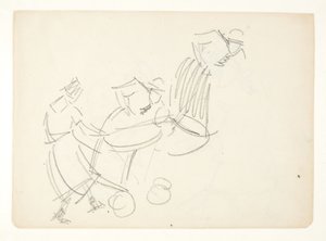 Figurstudie for Langelinie-bildet av Edvard Weie