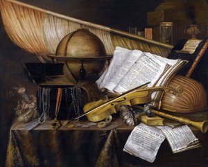Vanitas Still Life - Maleri av Edwaert Collier (1642-1708) av Edwaert Colyer or Collier