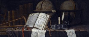 Vanitas Still Life av Edwaert Collier (1642-1708), - Olje på lerret, 41,9x98,8 - Privat samling av Edwaert Colyer or Collier