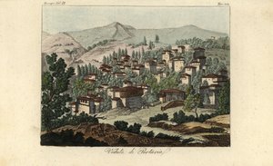 Utsikt over landsbyen Portaria, Thessaly, Hellas