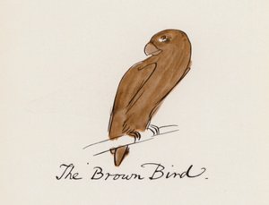 Edward Lear, The Bird Book: The Brown Bird (farge litho)
