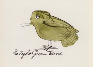 Edward Lear, The Bird Book: The Light Green Bird (farge litho)