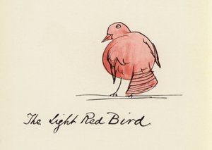 Edward Lear, The Bird Book: The Light Red Bird (farge litho)