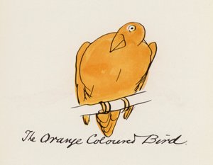 Edward Lear, The Bird Book: The Orange Colored Bird (farge litho)