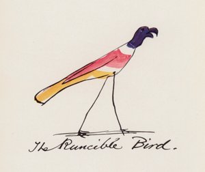 Edward Lear, The Bird Book: The Runcible Bird (litho-farge)