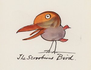 Edward Lear, The Bird Book: The Scroobious Bird (farge litho)