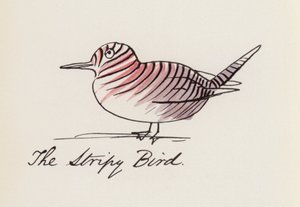 Edward Lear, The Bird Book: The Stripy Bird (farge litho)