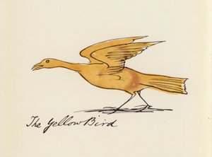 Edward Lear, The Bird Book: The Yellow Bird (farge litho)