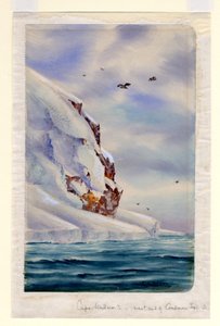 Cape Wadsworth, Coulman Island (wc på papir) av Edward Adrian Wilson