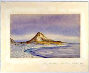 Observation Hill fra Hut Point, 1911 (wc på papir) av Edward Adrian Wilson