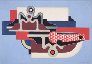Abstrakt design med låsekniv av Edward Alexander Wadsworth