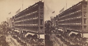 Ambassaden forlater Metropolitan for rådhuset, 1860.