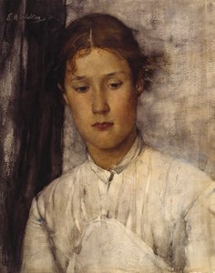 The Game Keeper's Daughter (akvarell på papir) av Edward Arthur Walton
