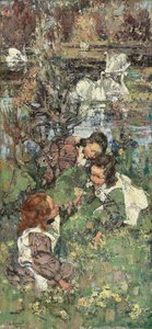 Jenter og svaner av Edward Atkinson Hornel