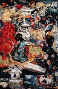Japanske figurer i en hage av Edward Atkinson Hornel