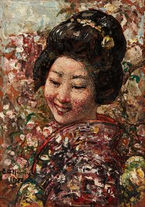 Japanese Girl (olje på panel)