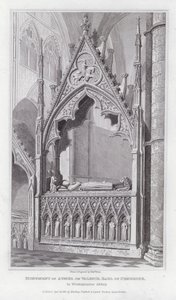 Monument til Aymer de Valence, jarl av Pembroke, i Westminster Abbey (gravering)