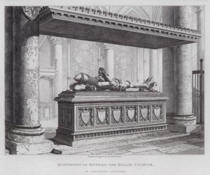 Monument til Edward den svarte prinsen, i Canterbury katedral (gravering)
