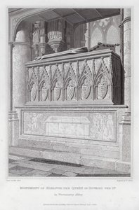 Monument til Eleanor, dronningen av Edward den 1., i Westminster Abbey (gravering)