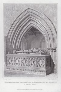 Monument til John Beaufort hertugen av Somerset, og hans hertuginne, i Wimborne Minster (gravering)