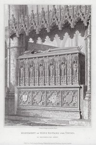Monument til kong Edward den tredje, i Westminster Abbey (gravering) av Edward Blore