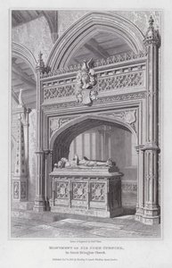 Monument til Sir John Spencer, i Great Brington Church (gravering)
