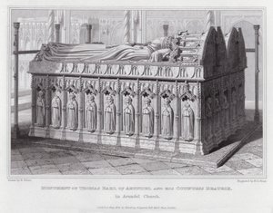 Monument til Thomas jarl av Arundel og hans grevinne Beatrix, i Arundel kirke (gravering) av Edward Blore