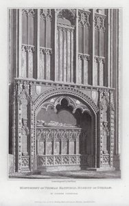 Monument til Thomas Hatfield, biskop av Durham, i Durham Cathedral (gravering) av Edward Blore