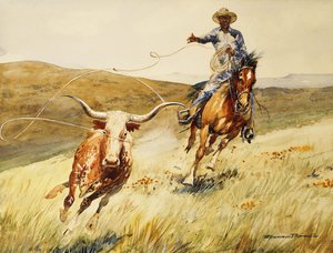 Roping A Steer av Edward Borein