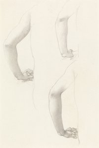 Studier av en arm og hender av Edward Burne-Jones