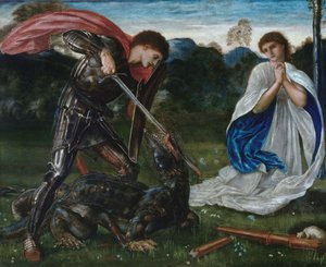 Kampen: St. Georg dreper dragen VI av Edward Burne-Jones